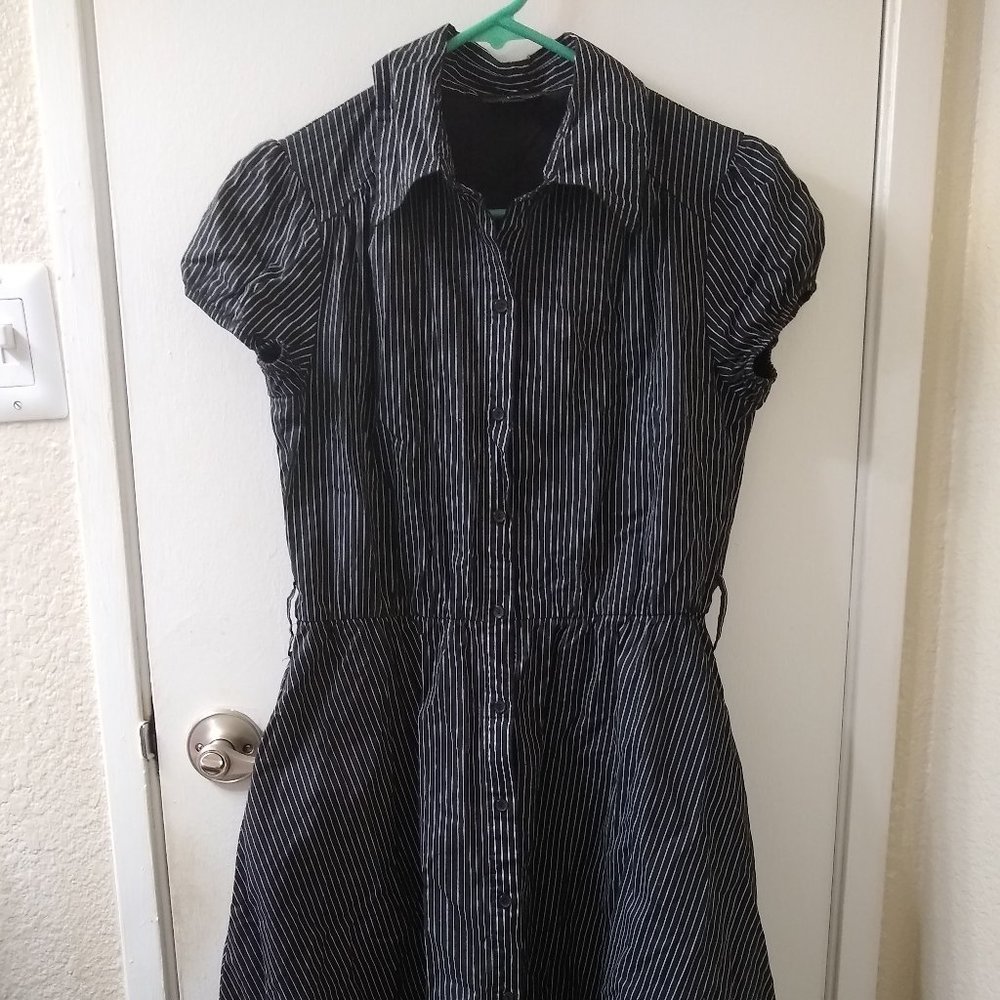 Iz Byer pinstripe fit and flare dress size L